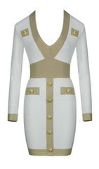 PLUNGE BANDAGE MINI DRESS IN WHITE