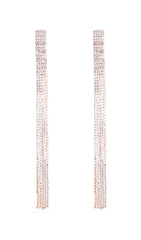Inlaid diamond tassel earrings