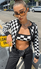 Two-piece long-sleeved cardigan(Two Pieces Suit)