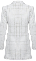 WHITE TEMPERAMENT SUIT DRESS