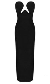 THEODORA BLACK MAXI BANDAGE DRESS