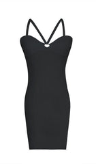 STRAPPY SLEEVELESS CUT OUT MIDI BANDAGE DRESS