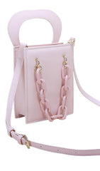 Peach heart handbag.