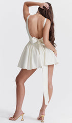 IVORY BOW MINI DRESS