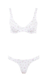 WHITE FLORAL PRINT BIKINI