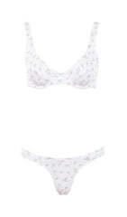 WHITE FLORAL PRINT BIKINI