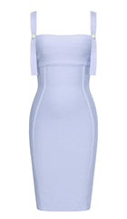 STRAPPY BANDAGE MINI DRESS IN BLUE