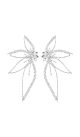 CRYSTAL FLOWER EARRINGS IN SILVER