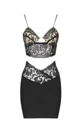 BLACK LACE STRAPPY TWO PIECES