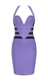 HALTER BANDAGE MINI DRESS IN LAVENDER