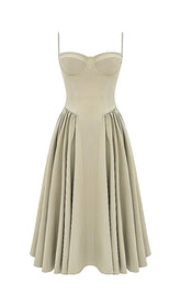 TAUPE BELTED SUNDRESS