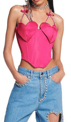 PATCHWORK DIAMOND HEART TWO PIECE SET IN RED