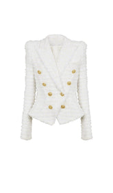 TWEED DOUBLE-BREASTED BUTTON BLAZER& PANT SET