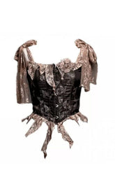 RETRO LEAVES FISHBONE GOTHIC CORSET TOP
