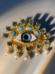 PEARL EMBELLIHSED EYE BROOCH