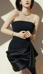 STRAPLESS IRREGULAR MINI DRESS