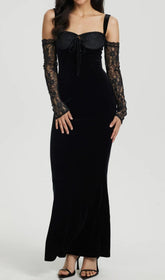 Tied Bodycon Dress In Black