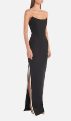BLACK THIGH SPLIT GOWN