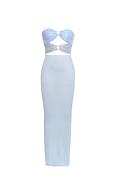CUT OUT DETAIL TUBE BODYCON MAXI DRESS