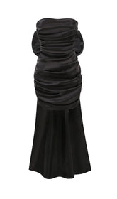 STRAPLESS BOWKNOT MINI DRESS IN BLACK