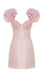 FISHBONE CORSET MINI DRESS