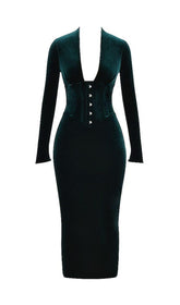 FOREST VELVET CORSET DRESS