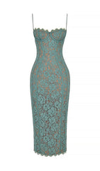 FOREST LACE MIDI DRESS