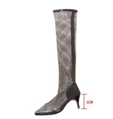 Full Rhinestone Mesh Summer Boots