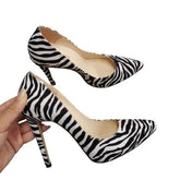 Zebra Pattern Classic Leather Pumps