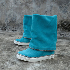 Inner Wedge Suede Ankle Boots