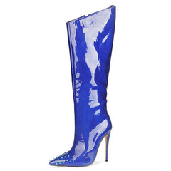 Autumn Winter Colorful Metallic Boots