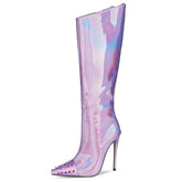 Autumn Winter Colorful Metallic Boots