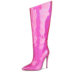 Autumn Winter Colorful Metallic Boots