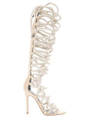 Lace Up Gladiator Knee High Sandal Boots