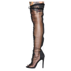 Cross-tied Elegant Over the Knee Boots