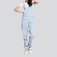 Women's light blue denim overall