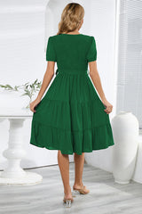Smocking Tiered Skater Dress
