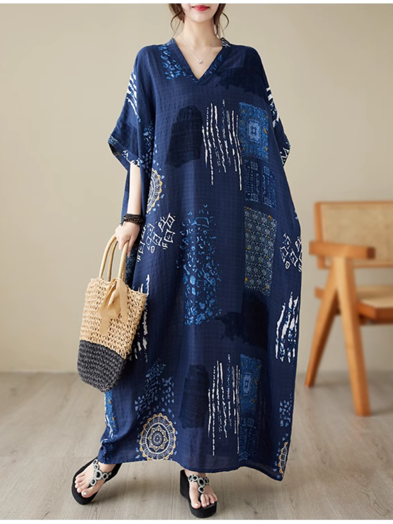 You Made Me Bat Sleeve Kaftan Dress