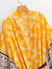 long Kimono Robe, Dressing Gown, printed Kimono, Boho Kimono, Loungewear
