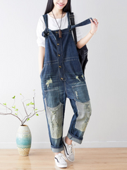 Vintage-Inspired Denim Overalls Dungarees for Women