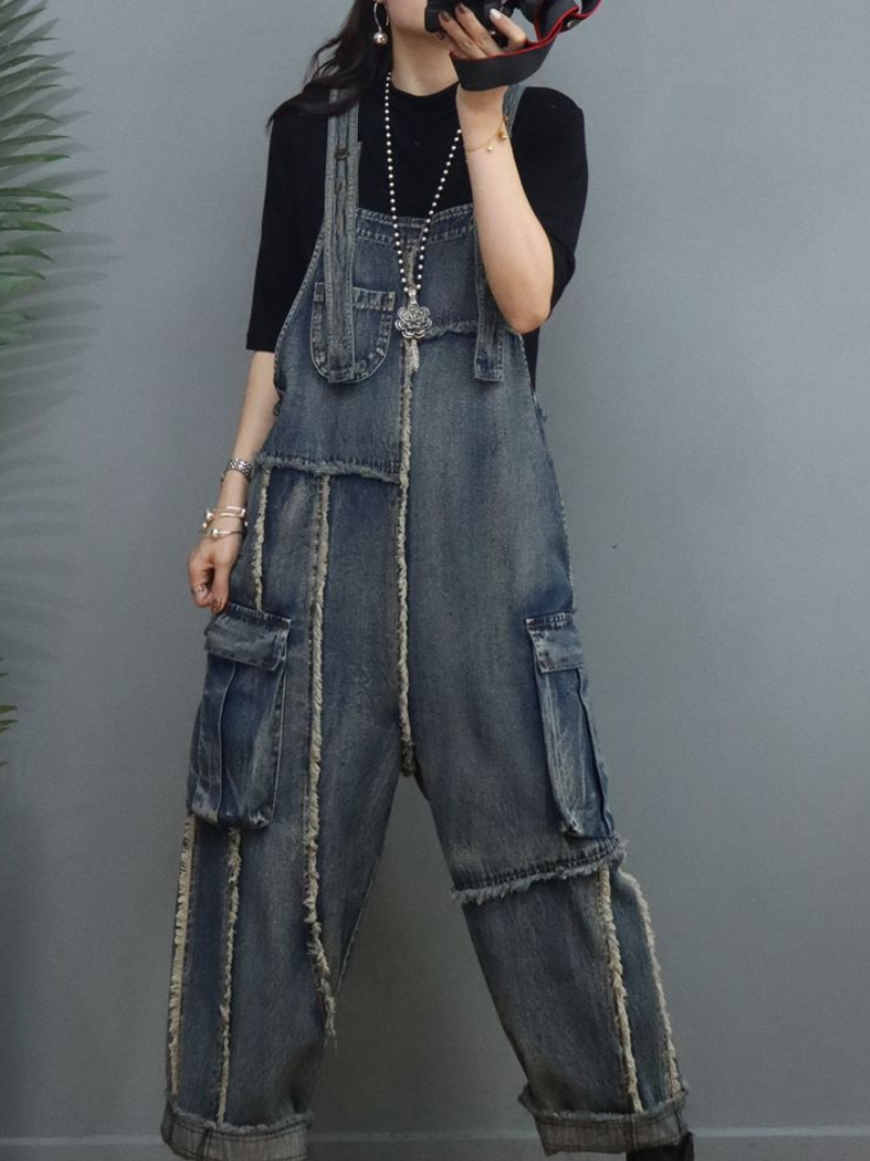 Denim Loose Thin High-Waist Overalls