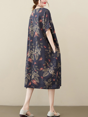 Short Puff Sleeve,Smocked Waist Fit Flare Dress
