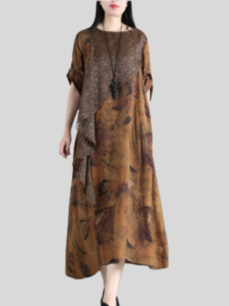 Game Of Time Loose Round Neck A-line Dress