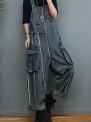 Denim Loose Thin High-Waist Overalls