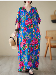 Elegance Cool Flower Kaftan Dress