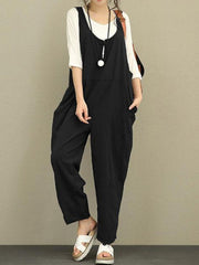 Fat Plus Size Loose Casual Pants Bib Trousers