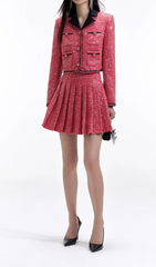RED BOUCLE JACKET