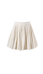 CREAM KNITTED MINI SKIRT