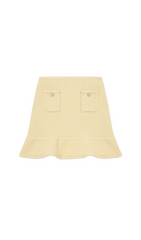 YELLOW TEXTURED KNIT SKIRT