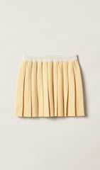 PLEATED MINI A-LINE KNIT SKIRT